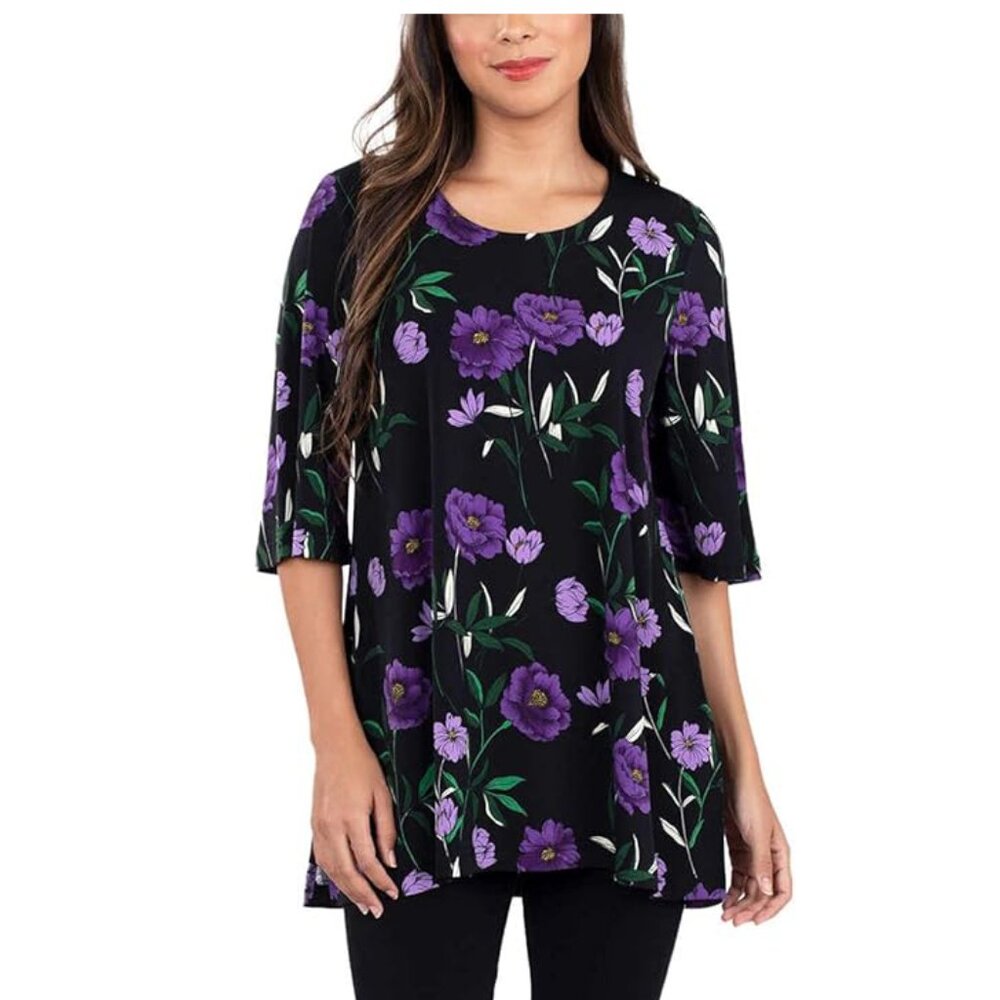 Leota Floral Tunic Top, XL NWT